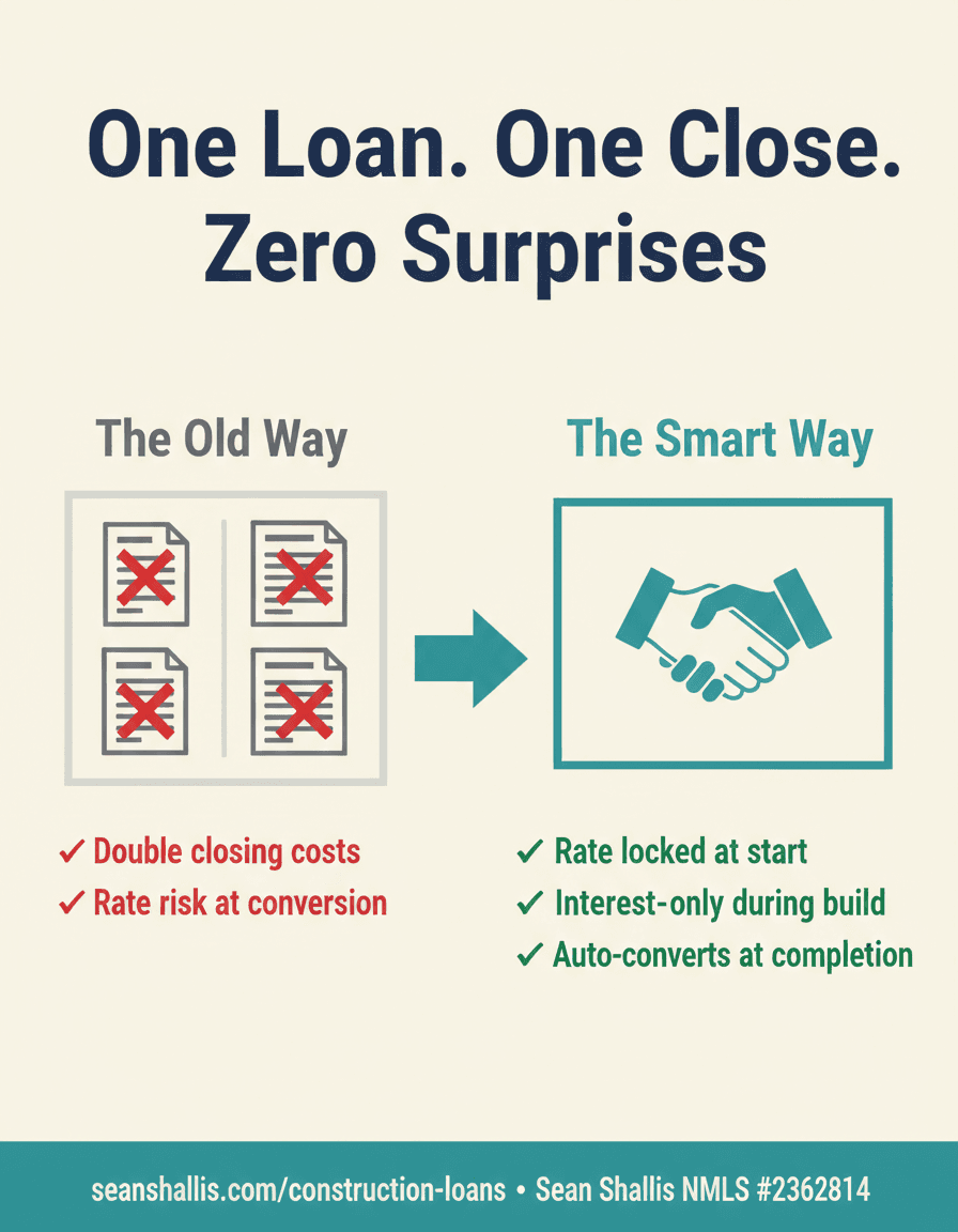 One Loan. One Close. Zero Surprises — Rate locked at start, interest-only during build, auto-converts at completion