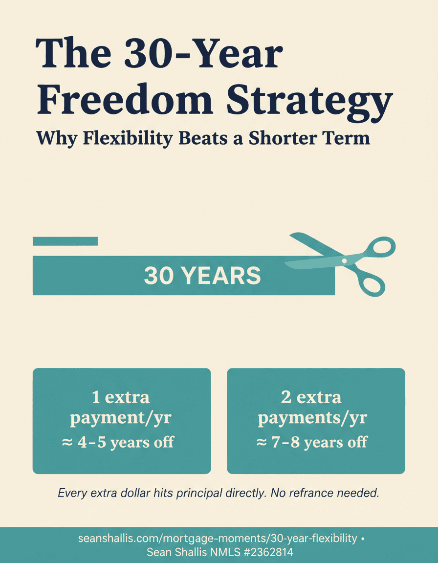 The 30-Year Freedom Strategy — 1 extra payment saves 4-5 years, 2 extra saves 7-8 years