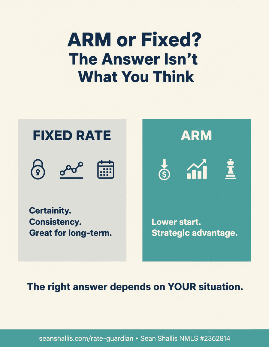 Fixed Rate vs ARM — certainty and consistency vs lower start and strategic advantage